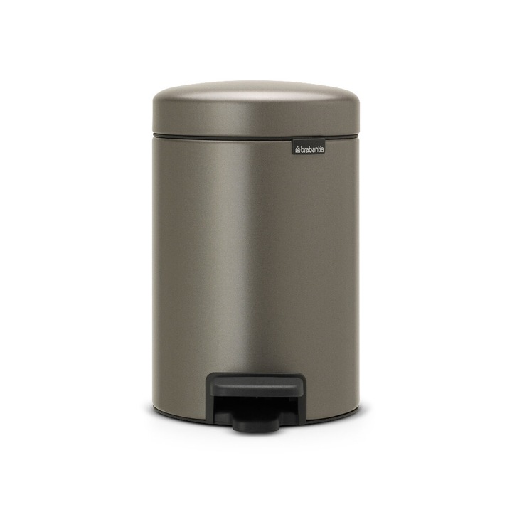 Cos de gunoi cu pedala Brabantia, Inox, Gri, 3 l