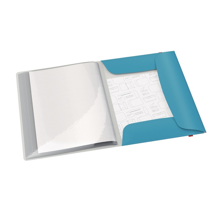 Папка с 20 джоба и ластик Leitz Cosy, A4, PP, син