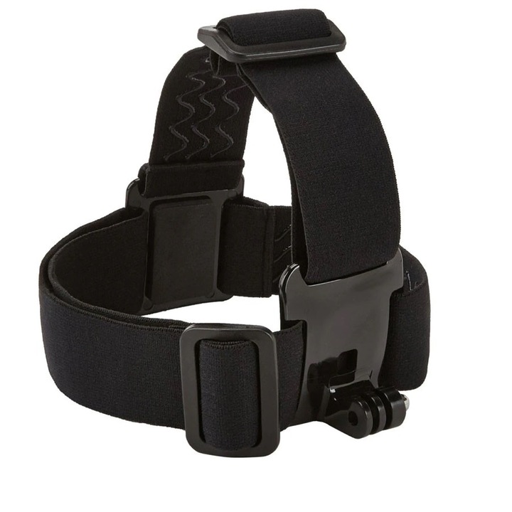 Sistem de prindere pe cap Telesin pentru camere video sport, Reglabil, Negru