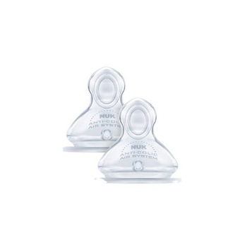 Set 2 tetine silicon, Nuk, 0-6 luni, marimea M Set 2 tetine silicon, Nuk, 0-6 luni, marimea M