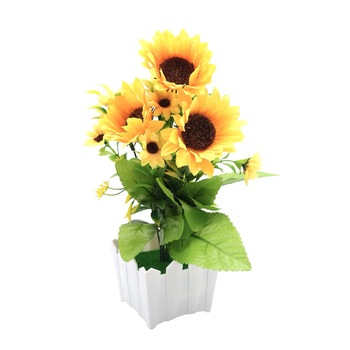 Floare artificiala decorativa in ghiveci, Floarea Soarelui, 29cm Floare artificiala decorativa in ghiveci, Floarea Soarelui, 29cm