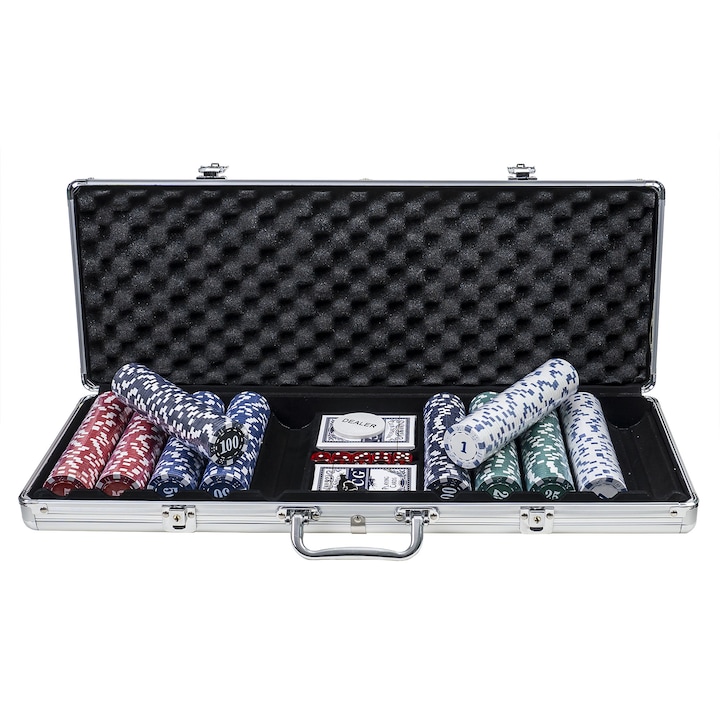 Игра на покер, 500 чипа с куфарче