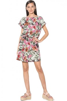 Rochie de plaja cu imprimeu tropical, Guess, Multicolor, L Rochie de plaja cu imprimeu tropical, Guess, Multicolor, L