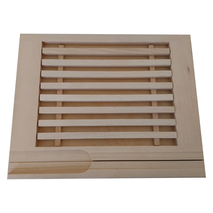 Tocator cu gratar detasabil pentru taiat paine din Lemn, 35x28.5x2 cm