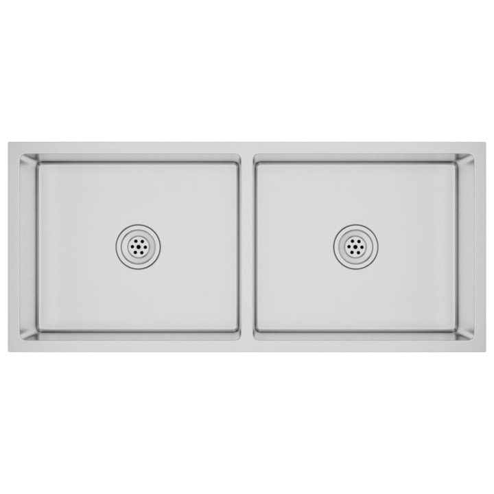 Ръчно изработена кухненска мивка vidaXL, неръждаема стомана, 100 x 44 x 20 см