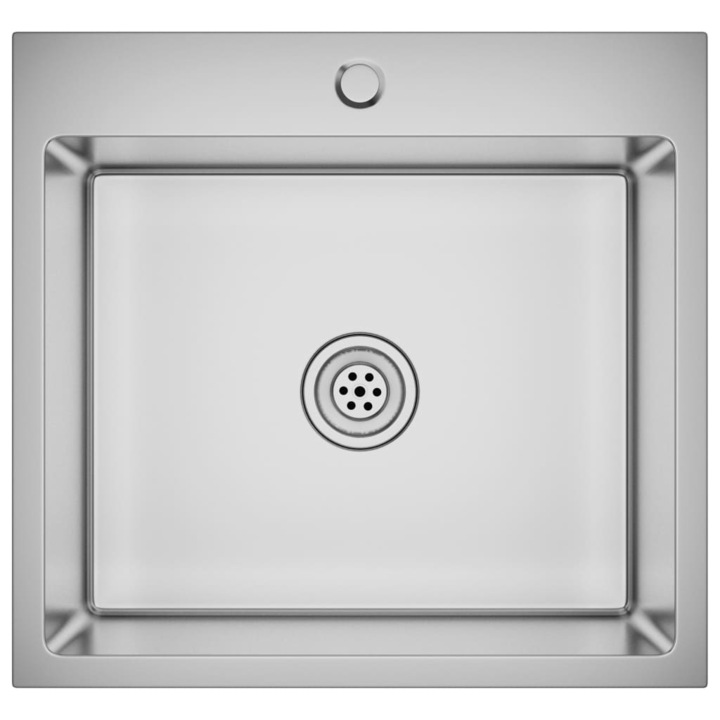 Ръчно изработена кухненска мивка vidaXL, неръждаема стомана, 53 x 50 x 20 см
