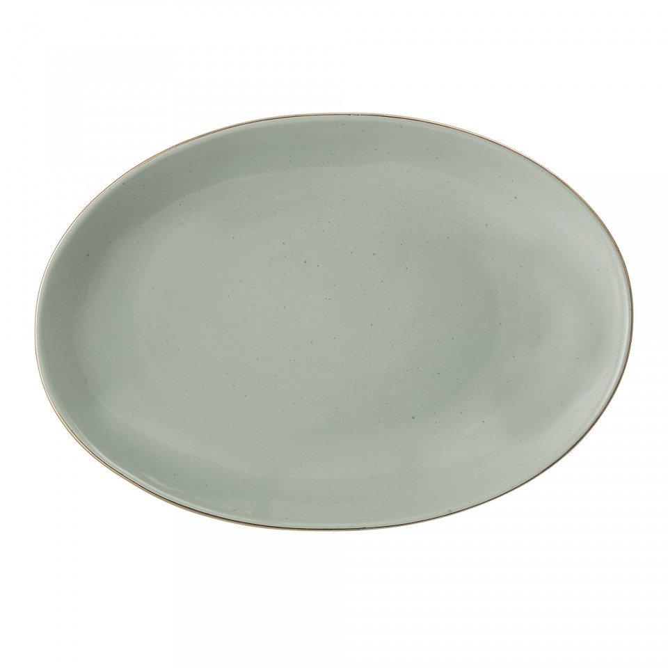 Platou oval, Bloomingville Spring, ceramica, 30,5 cm, verde
