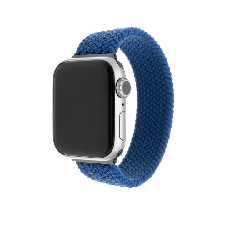 Curea Nylon Elastica, Compatibila cu Apple Watch 1/2/3/4, Fixed Nylon Strap, 38/40 mm, dimensiunea S, albastru