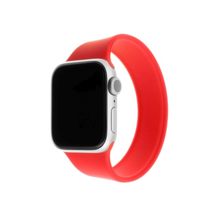 FIXED Elastic Silicone Strap for Apple Watch 42/44/45mm, size XS, red, 224226, Okosóra kiegészítő