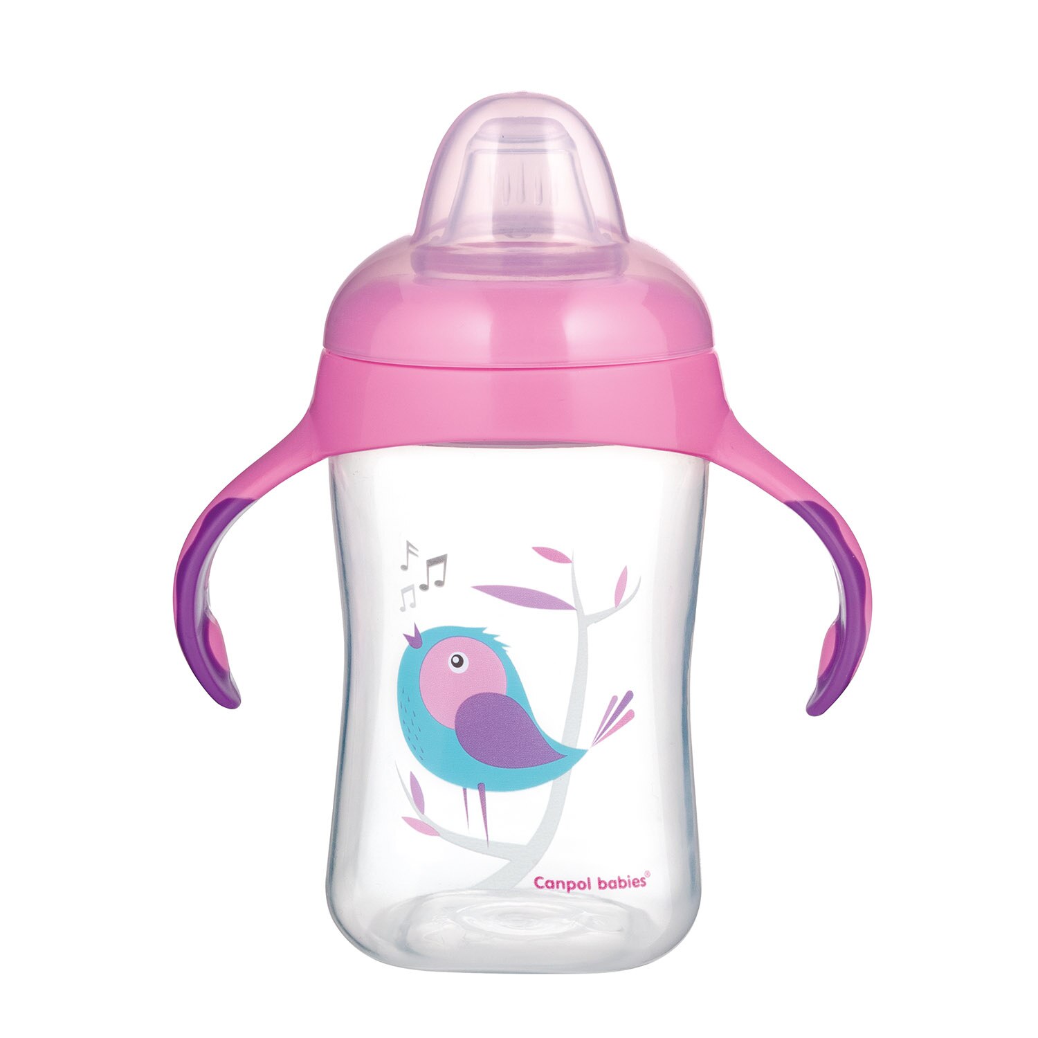 Canita antrenament „Birds“, Canpol babies®, 300 ml, roz
