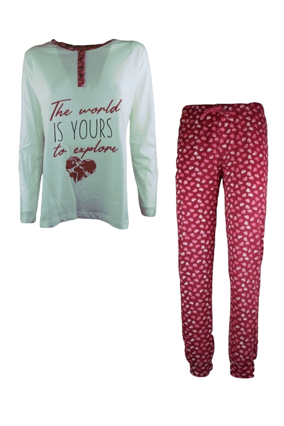 Pijamale lungi dama model 33590, Fucsia