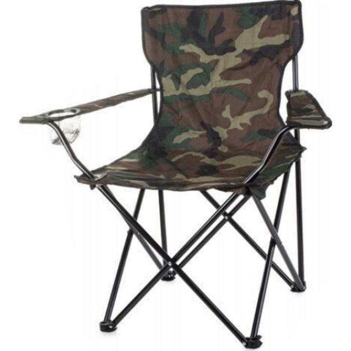 Scaun pliabil pentru pescuit sau camping 85x50x85 cm,army camouflage,max 120kg