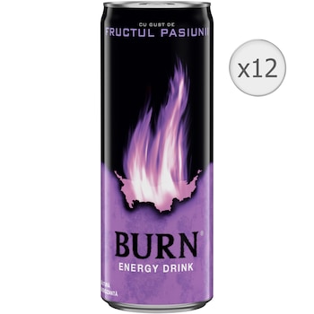 Bautura Energizanta Burn, Passion Punch, Doza, 12 x 0.25l Bautura Energizanta Burn, Passion Punch, Doza, 12 x 0.25l