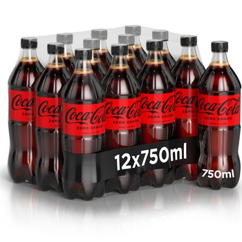 Bautura Carbogazoasa Coca-Cola, Zero Zahar, Pet, 12 x 0.75l Bautura Carbogazoasa Coca-Cola, Zero Zahar, Pet, 12 x 0.75l