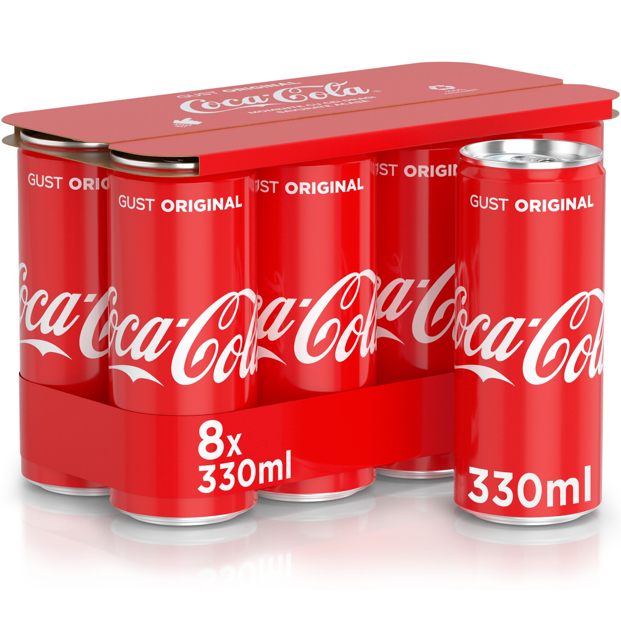 Bautura Carbogazoasa Coca-Cola Original Taste, Doza, 8 x 0.33l