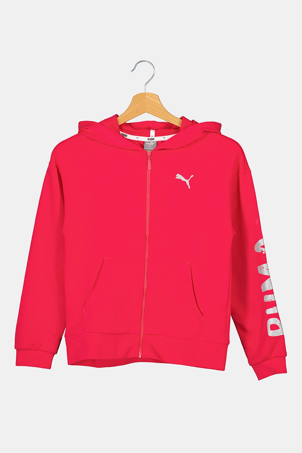 Puma, Hanorac cu fermoar Alpha, 120 CM, Fucsia/Argintiu