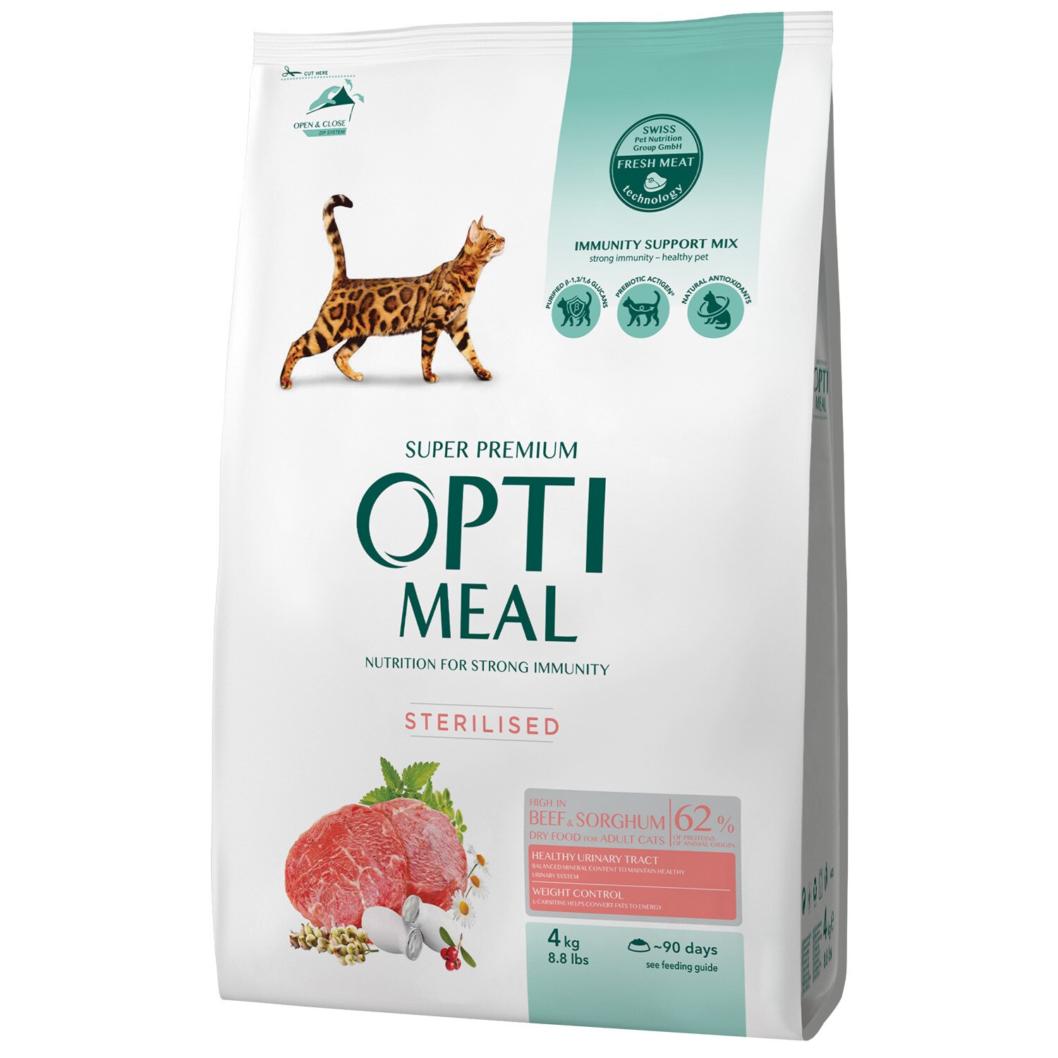 Hrana uscata completa pentru pisici sterilizate Optimeal - continut ridicat de Vita si Sorg, 4 kg