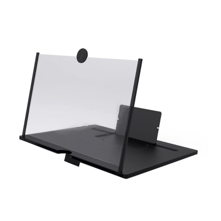 Lupa pliabila pentru telefon cu efect 5d si zoom 4x marire, diagonala de 10 inch ,suport telefon universal,Negru