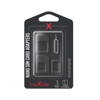 Adaptor Nano SIM All in One 3 in 1 pentru Micro SIM, standard SIM, cu cheie inclusa, BBL2365 Adaptor Nano SIM All in One 3 in 1 pentru Micro SIM, standard SIM, cu cheie inclusa, BBL2365