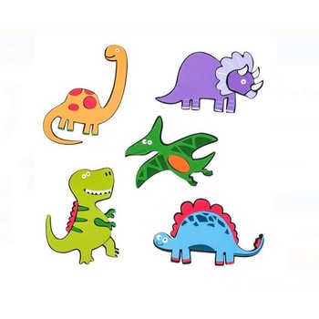Set decoratiune de perete pentru camera copilului, model Dinozauri, 5 animalute, Multicolor, BBL2251 Set decoratiune de perete pentru camera copilului, model Dinozauri, 5 animalute, Multicolor, BBL2251