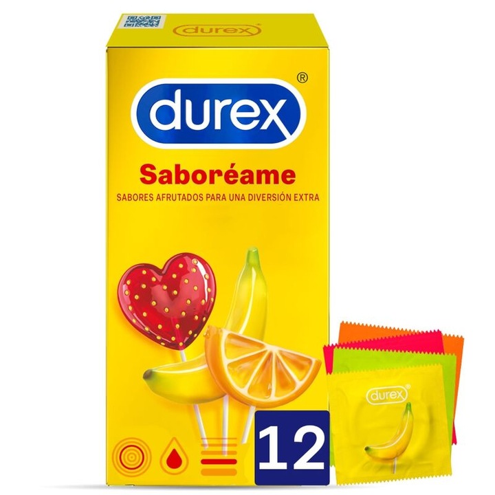 Durex óvszer, gyümölcs ízű, 12 db