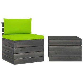 Set mobilier de gradina cu 1 masa si 1 canapea cu perne, vidaXL, Lemn, 60 x 65 x 71.5 cm, Verde deschis Set mobilier de gradina cu 1 masa si 1 canapea cu perne, vidaXL, Lemn, 60 x 65 x 71.5 cm, Verde deschis