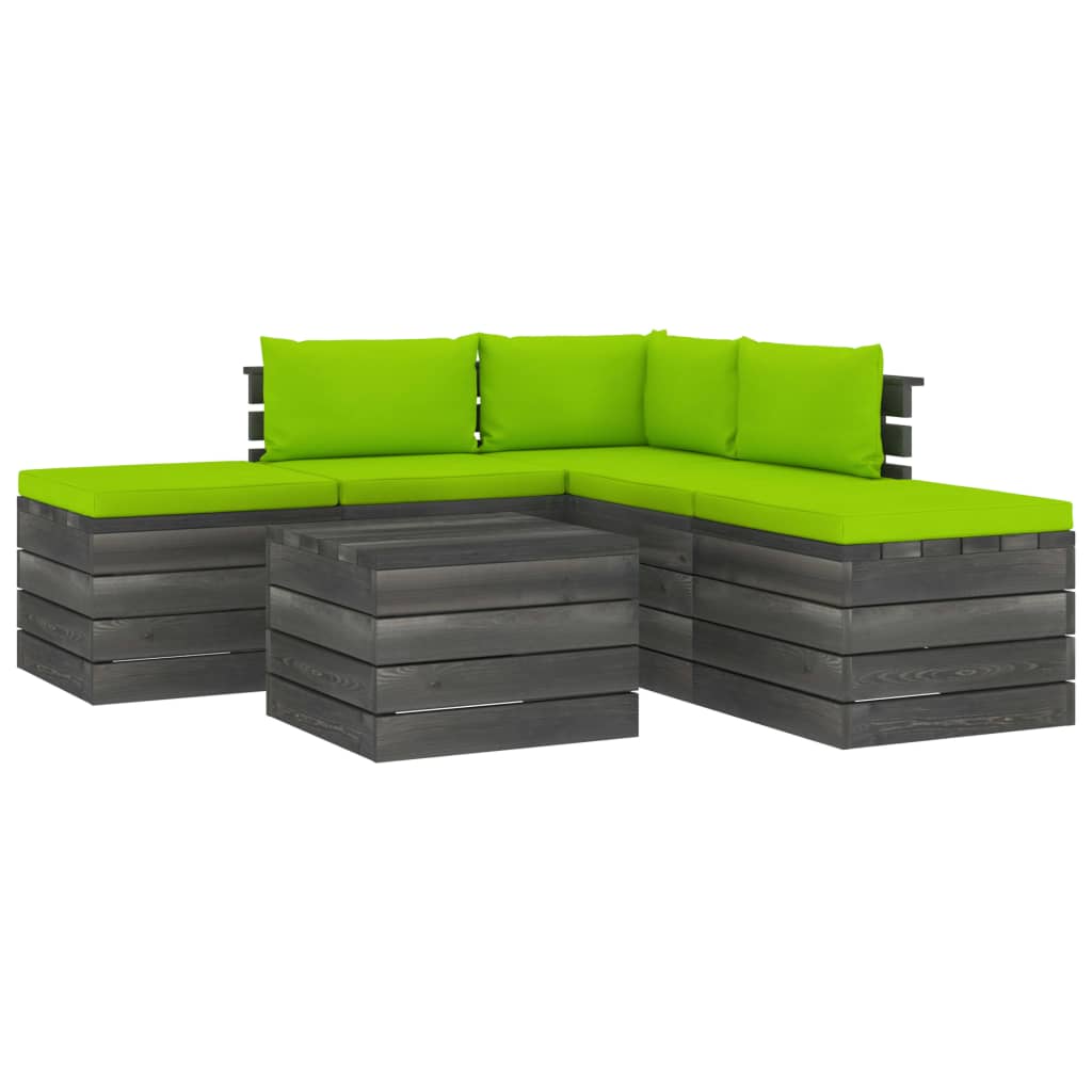 Set mobilier de gradina cu 1 masa, 2 tabureti si 3 canapele cu perne, vidaXL, Lemn, 60 x 65 x 71.5 cm, Verde deschis