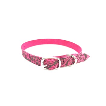 Zgarda din piele naturala buffo roz 10 mm x 31 cm Zgarda din piele naturala buffo roz 10 mm x 31 cm