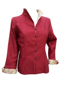 Sacou dama, stil chinezesc, Rosu Bordeaux Sacou dama, stil chinezesc, Rosu Bordeaux