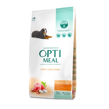 Hrana uscata completa Optimeal pentru catei talie mare - curcan, 12 kg Hrana uscata completa Optimeal pentru catei talie mare - curcan, 12 kg