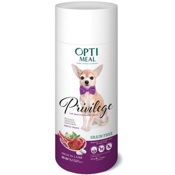Grain free Hrana uscata Optimeal Privilege pentru caini de talie mica si foarte mica - cu continut ridicat de Miel, 0.65 kg Grain free Hrana uscata Optimeal Privilege pentru caini de talie mica si foarte mica - cu continut ridicat de Miel, 0.65 kg