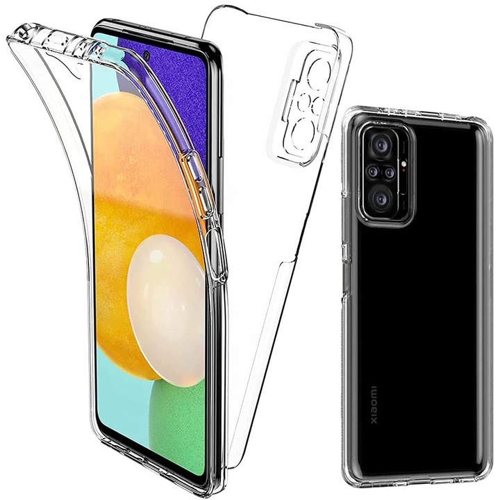 Силиконов калъф Forcell Xiaomi Redmi Note 10 Pro, Full Face 360 Кейс, Прозрачен