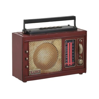 Decoratiune birou cu pusculita ,design radio,23x9x19 cm,rosu-negru Decoratiune birou cu pusculita ,design radio,23x9x19 cm,rosu-negru