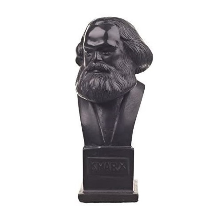 Statueta, Karl Marx Filosof german, Piatra, 12.5 cm, Negru