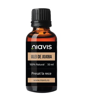 Ulei de Jojoba, Niavis, presat la rece, antirid, pentru uz cosmetic, ingrijirea pielii si a parului, 50ml Ulei de Jojoba, Niavis, presat la rece, antirid, pentru uz cosmetic, ingrijirea pielii si a parului, 50ml