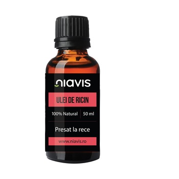 Ulei de Ricin, Niavis, presat la rece, anti-pigmentar, pentru uz cosmetic, ingrijirea pielii si a parului, 50ml Ulei de Ricin, Niavis, presat la rece, anti-pigmentar, pentru uz cosmetic, ingrijirea pielii si a parului, 50ml