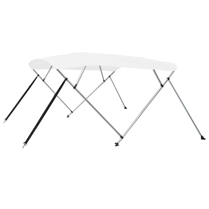 Parasolar barca Bimini cu 4 arcuri vidaXL, alb, 243x210x137 cm, 8.3 kg