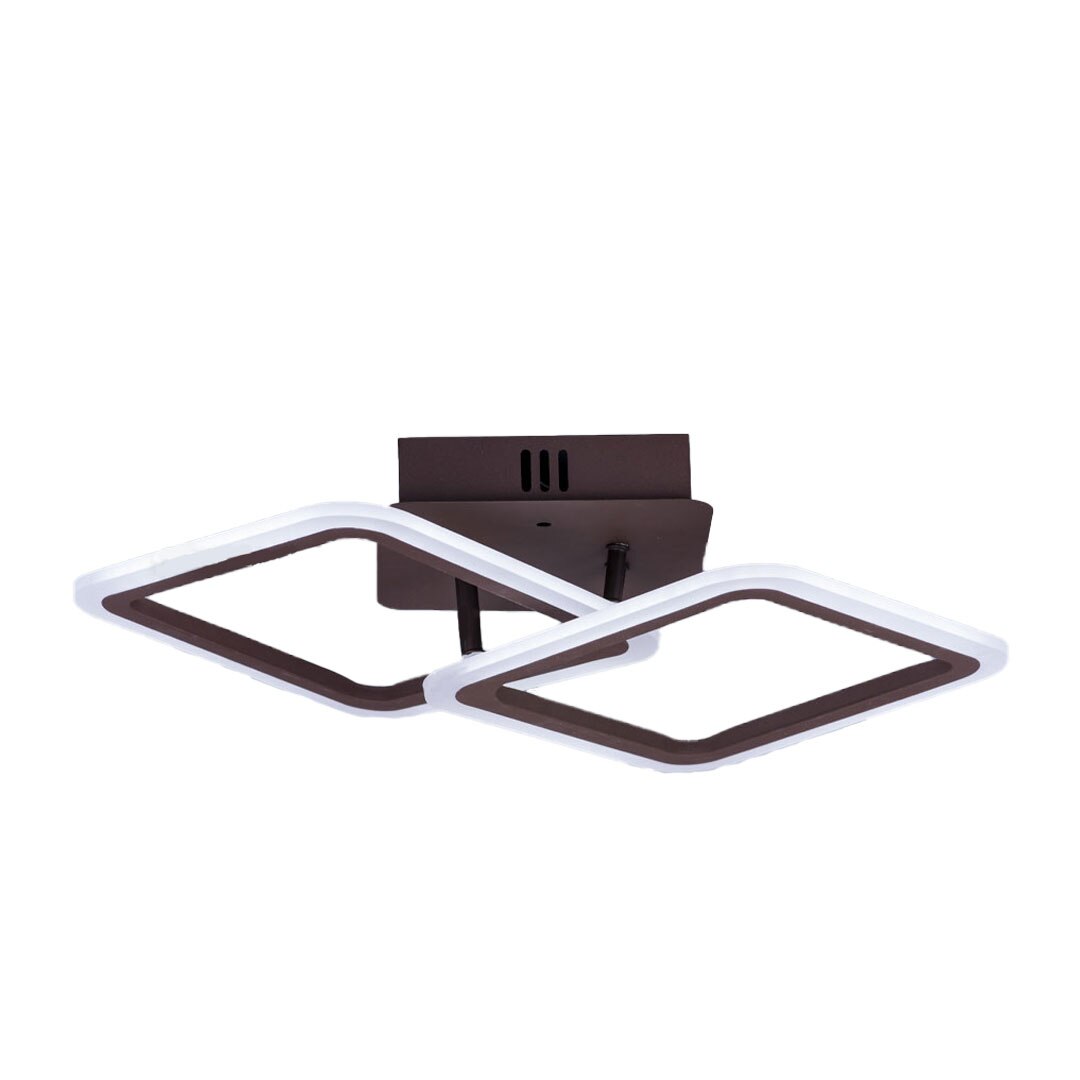 Lustra LED cu telecomanda, 2.4 GHz, intensitate reglabila, lumina calda/neutra/rece, maro, acril exterior, 24W