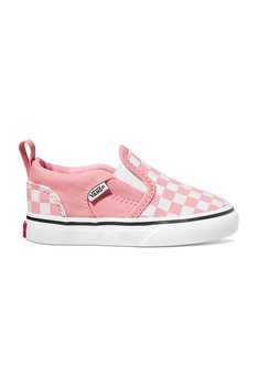 Vans, Pantofi slip-on cu model in carouri Asher, Roz pastel/Alb, 24 EU Vans, Pantofi slip-on cu model in carouri Asher, Roz pastel/Alb, 24 EU