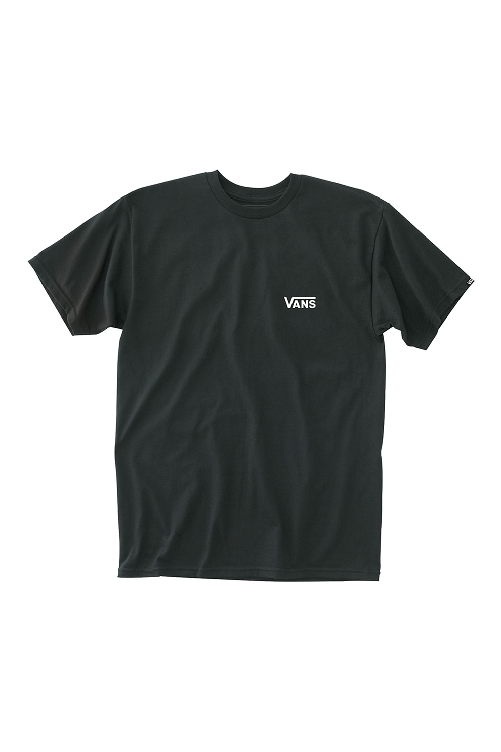 Vans, Tricou cu decolteu la baza gatului si logo discret, Negru/Alb