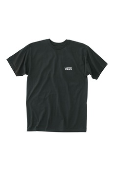 Vans, Tricou cu decolteu la baza gatului si logo discret, Negru/Alb Vans, Tricou cu decolteu la baza gatului si logo discret, Negru/Alb