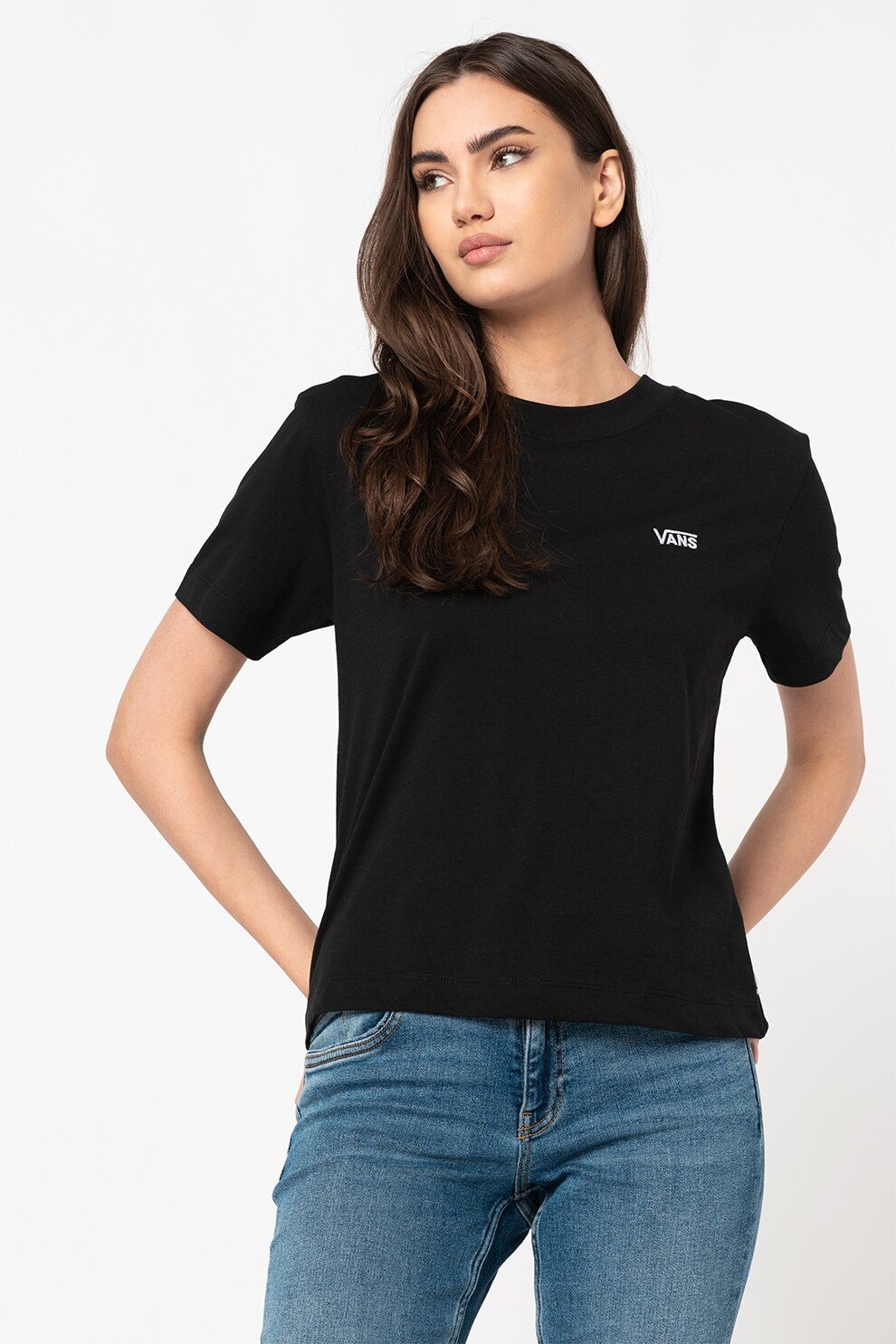 Vans, Tricou cu decolteu la baza gatului Junior, Negru