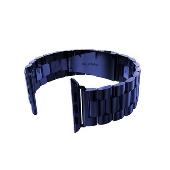 Curea metalica Apple Watch, Stainless Steel, Compatibil cu Apple Watch 1/2/3/4, 40mm, Albastru