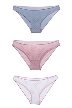 Set 3 slip brazilian dama model 3490OC, Alb/Albastru/Roz Set 3 slip brazilian dama model 3490OC, Alb/Albastru/Roz