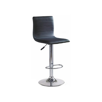 Scaun de bar, piele ecologica HM H21, negru Scaun de bar, piele ecologica HM H21, negru