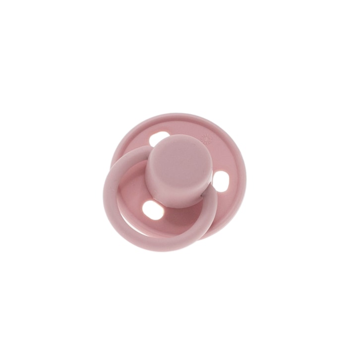 Кръгла латексова залъгалка Minut Baby 0-6+, пудрово розова