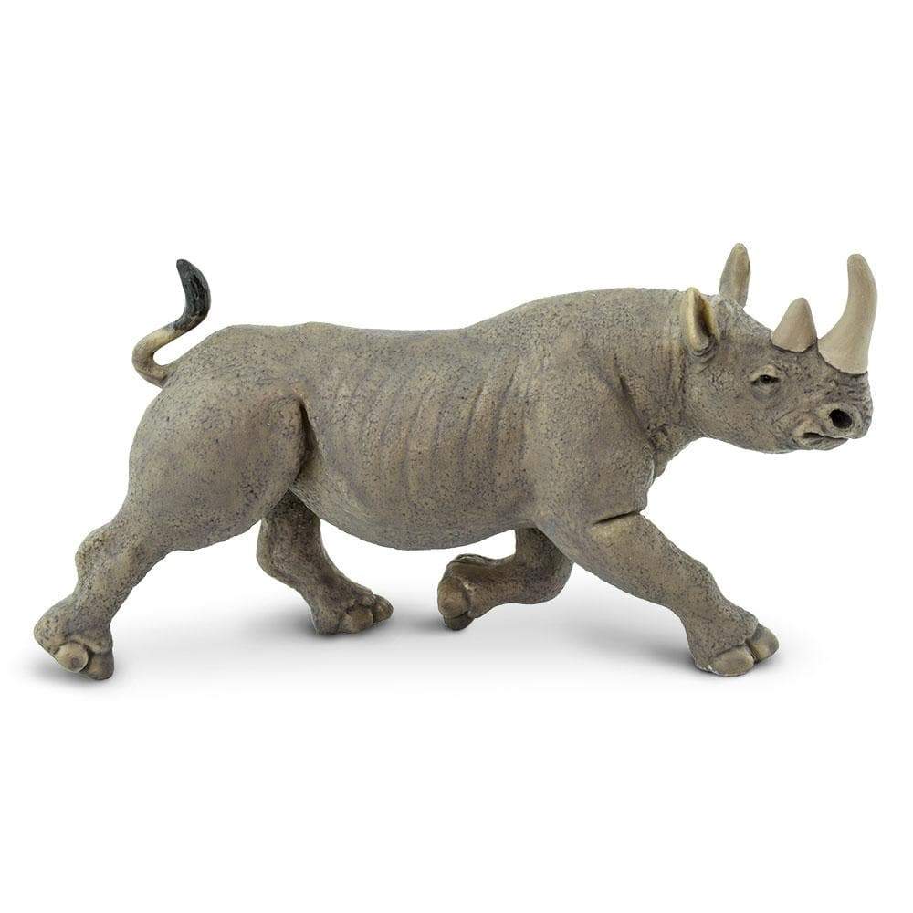 Figurina - Wildlife Animal - Black Rhino, Gri, 6.5 cm