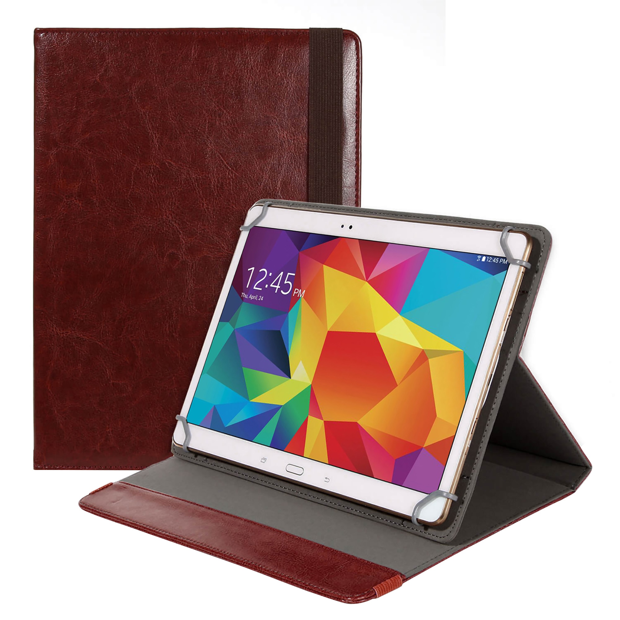 Husa de protectie tableta 360 ° Universala, 8’’, Piele ecologica, Maro