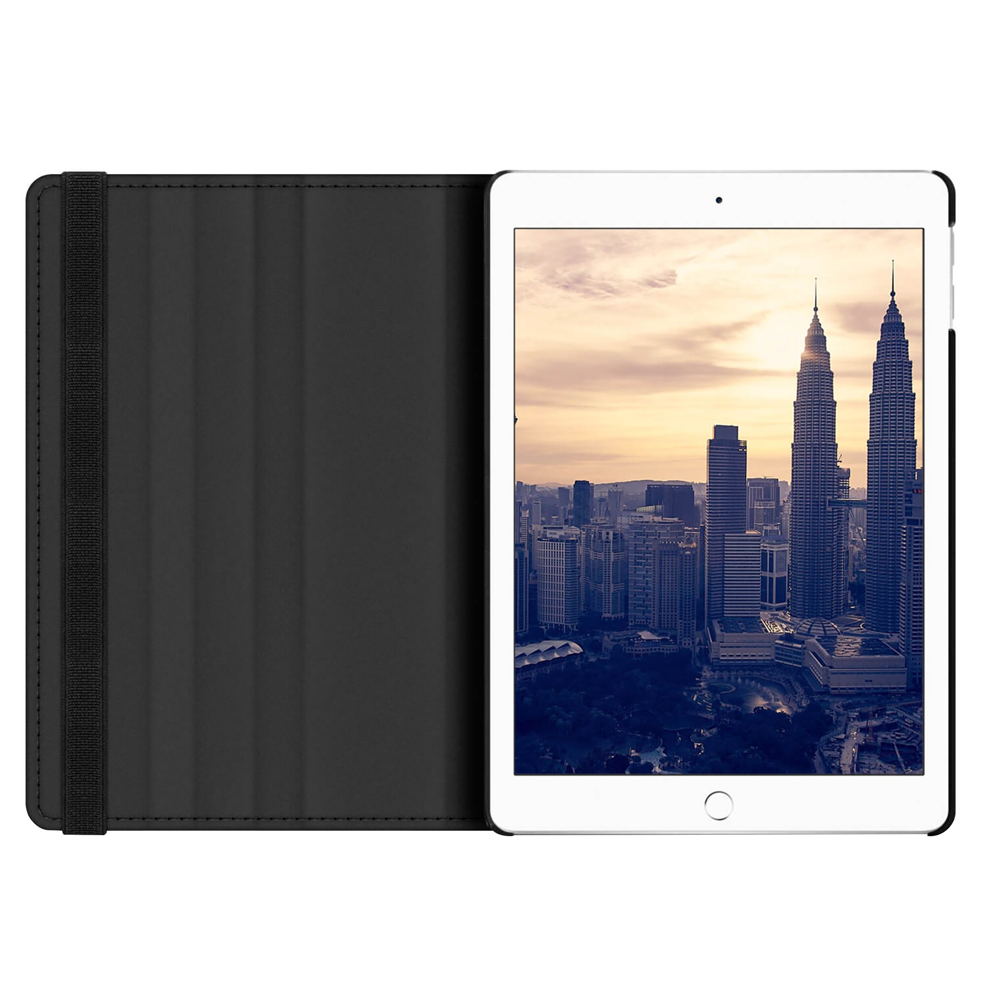 Husa de protectie tableta 360 ° pentru Apple iPad Pro 10.5 (2017), Piele ecologica, Negru