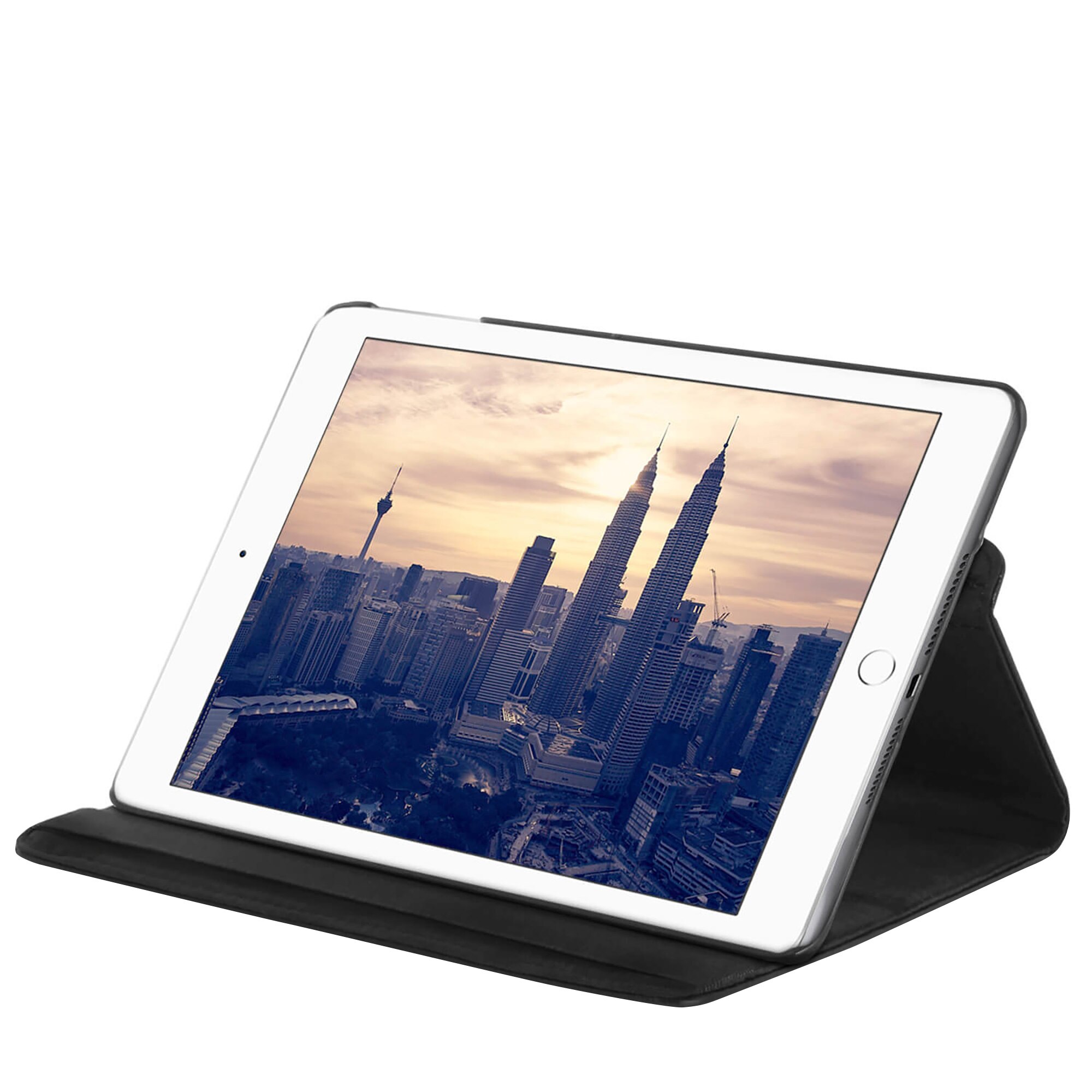 Husa de protectie tableta 360 ° pentru Apple iPad Pro 10.5 (2017), Piele ecologica, Negru